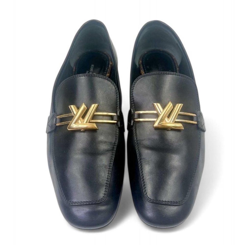 Authentic LOUIS VUITTON Women's Black LV Logo Upper Case Loafers Size EU… - Picture 4 of 15